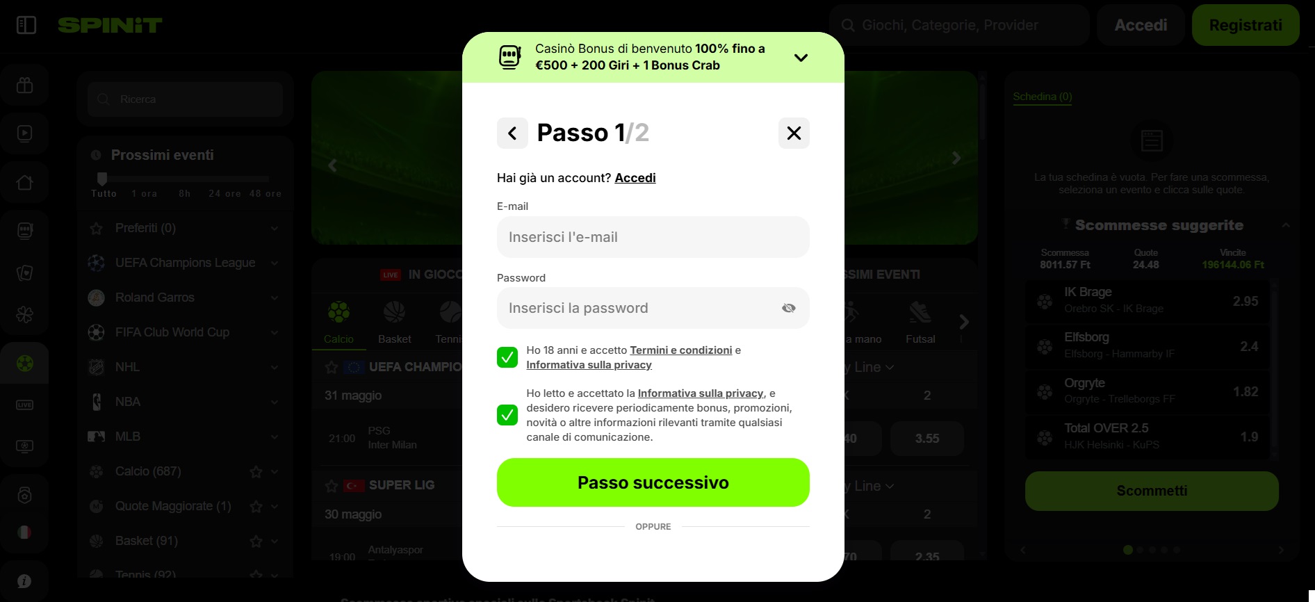 registrazione spinit 2
