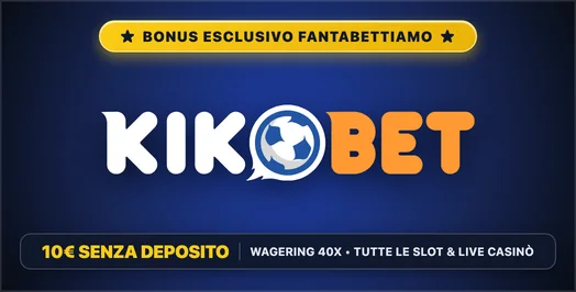 Kikobet Casino Logo Ufficiale e Bonus Esclusivo Fantabettiamo 10€ Senza Deposito