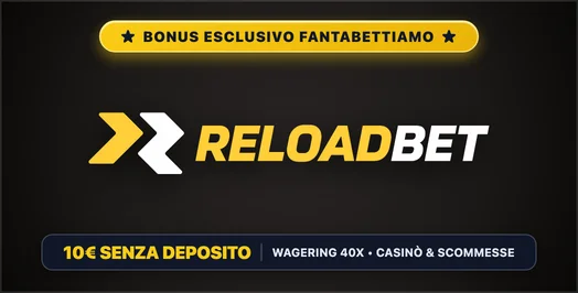 ReloadBet Casino e Scommesse Logo Ufficiale e Bonus Esclusivo Fantabettiamo 10€ Senza Deposito