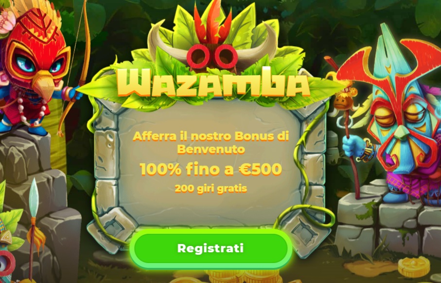 Bonus di Benvenuto Wazamba Casino Curacao : 100% fino a 500€ + 200 Giri Gratis